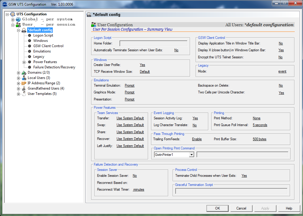 Default Configurations