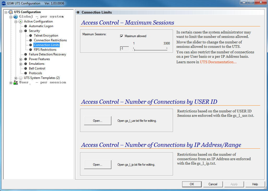 Security - Connection Limits