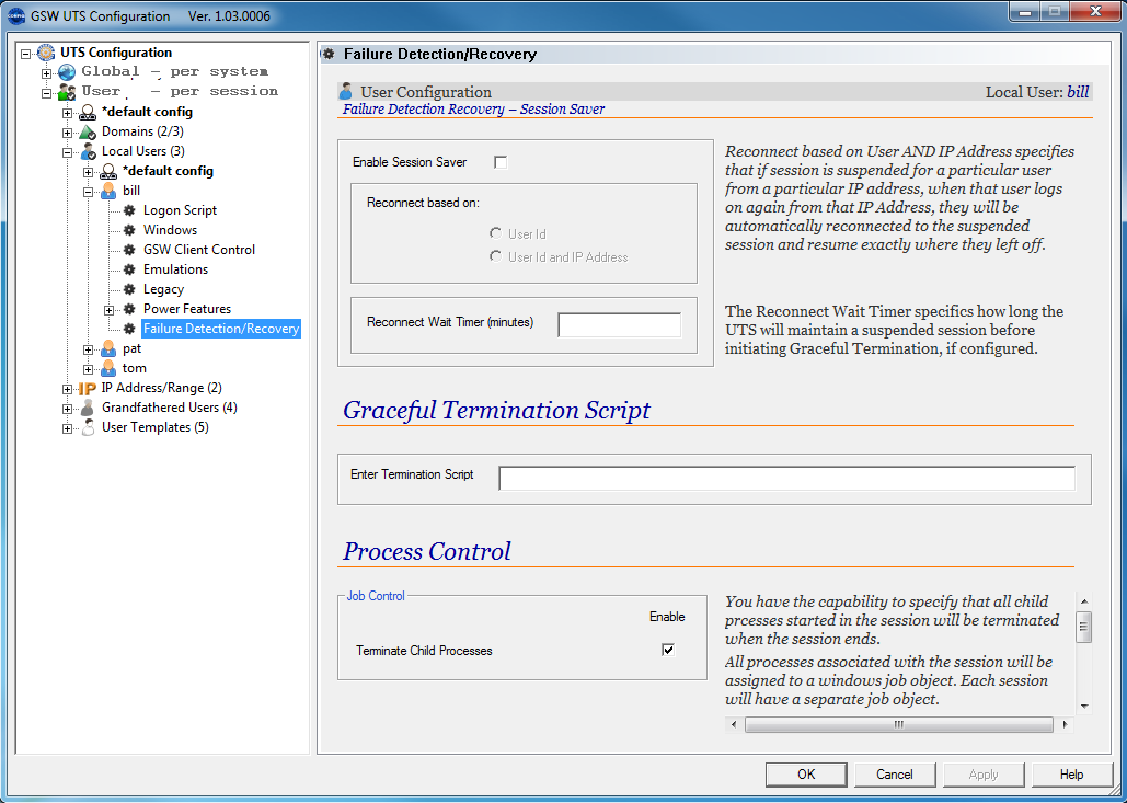 Local User - Failure Detection and Recovery