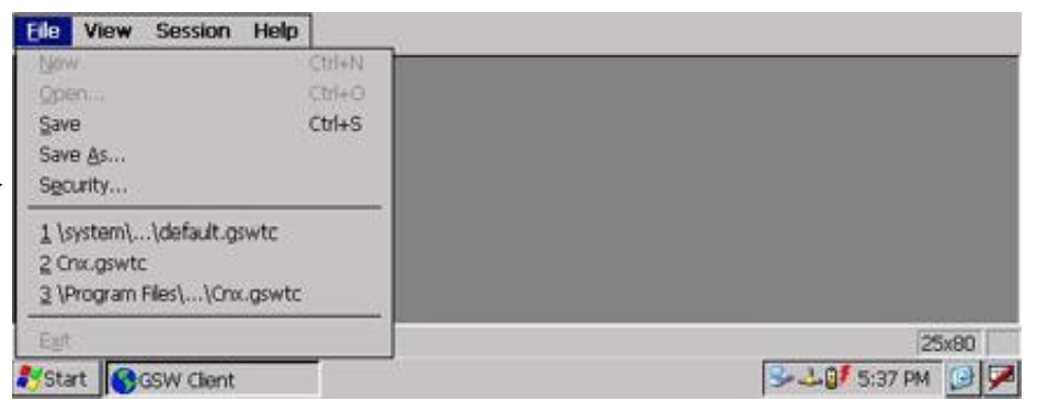 Screenshot of GSW Client